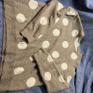 Easel Los Angeles Women's Polka Dot Sweater Brown And Cream Size Large